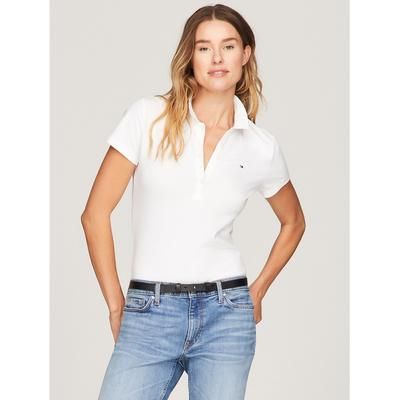 Tommy Hilfiger Women's Slim Fit Stretch Cotton Polo - Optic White - XXL