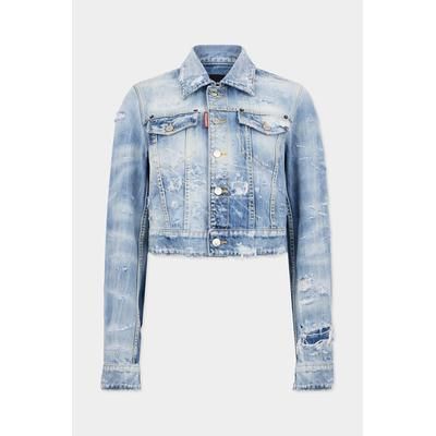 D2 - Be Proud Wash Dean Jean Jacket, Woman, Blue, Size: 40