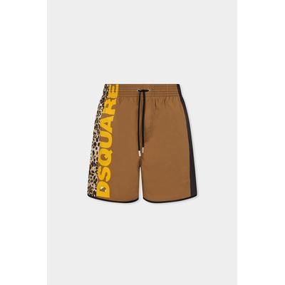 D2 - Dsquared2 Logo Midi Swim Boxer, Man, Brown, Size: 52