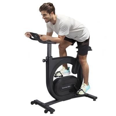 GAOMON Large Snail Style Electromagnetic Control Stationary Bike Steel Plastic Frame Indoor Sports Fitness Bicycle Black | LSPPJOK-MKYAIZHTOP