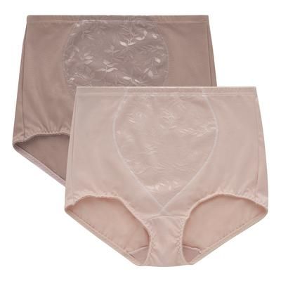 Bali Jacquard Shaping Brief, 2-Pack Sandshell Jacquard/Evening Blush L Women's