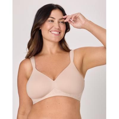Bali Women's Coolest Smoothing Wireless Bra, Foam Cups Almond 36DDD