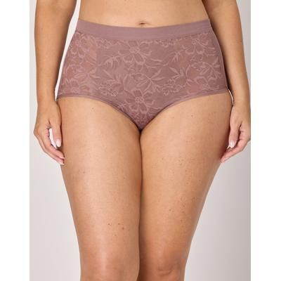 Bali Breathe Cotton Modal Lace High Rise Brief Mocha Velvet S Women's