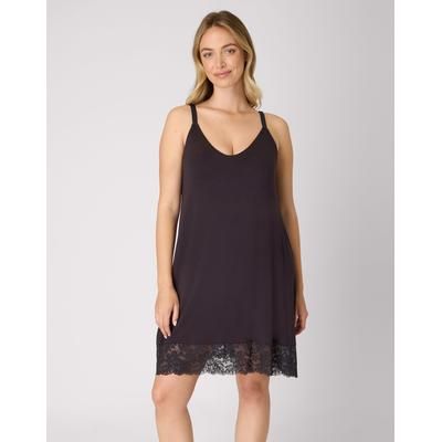 Bali Breathe Nightgown Chemise, Lace Trim Black L Women's