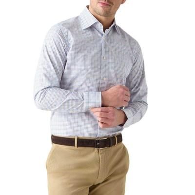 Robert Talbott Madison Check Light Weight Poplin Shirt in Contemporary Fit - Raspberry Multi