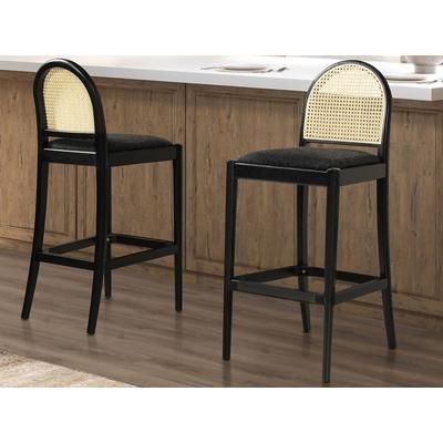 Jennifer Taylor Home Panama Bar Height Stool (Set of 2), Ebony Black