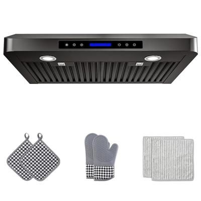 30 in. 900 CFM Ducted Under Cabinet Range Hood with 3 Venting Options, Remote, Touch Control LCD in Black