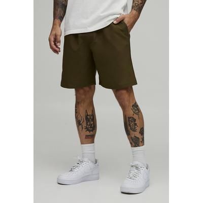 Essential Relaxed Fit Elasticated Tech Shorts, khaki