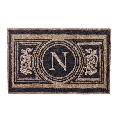 Wingate Monogrammed Door Mat - Gray, 24" x 39", N - Frontgate