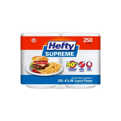 Hefty Supreme Foam Disposable Lunch Plates, 8 7/8', 250 ct.