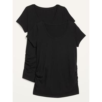 Maternity Scoop-Neck Side-Shirred T-Shirt 2-Pack