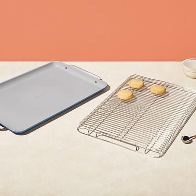 Baking Sheet & Cooling Rack In Slate | Non-Stick, Non-Toxic, Easy To Clean, Scratch Resistant Ceramic Bakeware | Oven Safe & Durable | Caraway