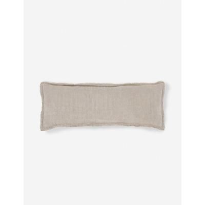 Laurel Stonewashed Linen Lumbar Pillow by Pom Pom at Home, Pale Olive