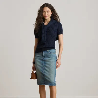 Ralph Lauren Denim Skirt in Sunset Indigo Wash - Size 16