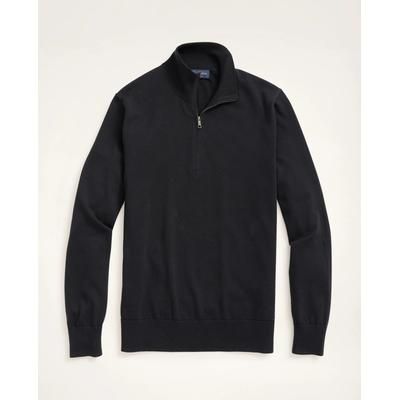 Brooks Brothers Men's Big & Tall Supima Cotton Quarter-Zip Sweater | Black | Size 1X Tall