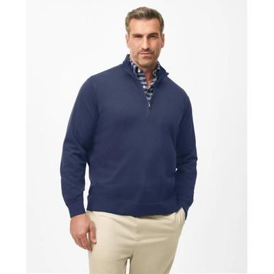 Brooks Brothers Men's Big & Tall Supima Cotton Quarter-Zip Sweater | Navy | Size 4X