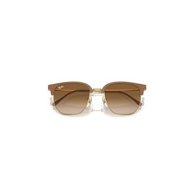 Ray-Ban New Clubmaster Sunglasses Gold Frame Brown Lenses 51-20