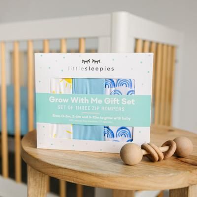Blue Rainbows, Sky Blue & Sunshine Zippy Grow With Me Three Pack Gift Box - Newborn