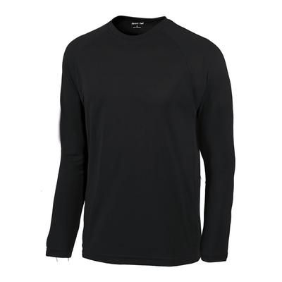 Sport-Tek Unisex Big Plus Size Long Sleeve Dry Zone Raglan T-Shirt - Black - 2XL