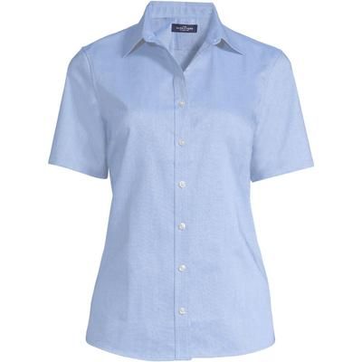 Women's Short Sleeve Oxford Shirt - Blue - XS