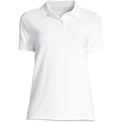 Women's Mesh Cotton Short Sleeve Polo Shirt - White - XS