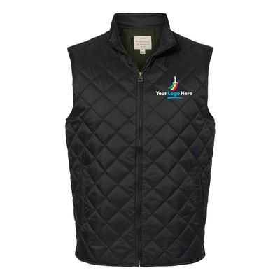 Weatherproof Men's Big Custom Logo Vintage Diamond Quilted Vest - Black - 3XL