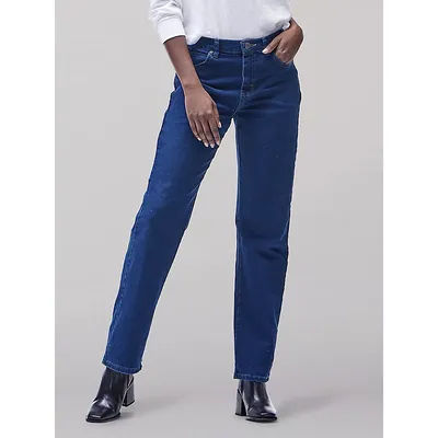 Lee Original Relaxed Fit Straight Leg Jeans Dark (Size 6 x 33 Inches (L))