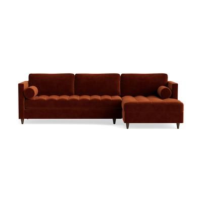 Briar Sleeper Sofa Sectional Harper Cinnamon Right TEMPUR-Response Memory Foam Red Modern
