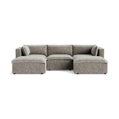 Haine Modular U-Chaise Sectional Prime Stone Gray Modern
