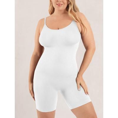 Shapermint Essentials All Day Every Day Scoop Neck Mid-Thigh Bodysuit Shapewear White 3XL