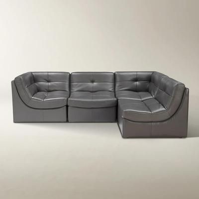 Convo Leather Sectional | Charcoal | Sectionals | Z Gallerie | 4 PC Sectional 114"W x 75"D x 35"H | Leather