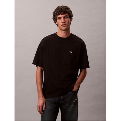 Calvin Klein Men's Monogram Logo Relaxed Crewneck T-Shirt in Black 100% Cotton