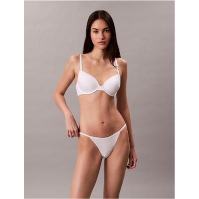 Calvin Klein Women's Ideal Cotton String Bikini in White 95% Reel Cotton/5% Elastane