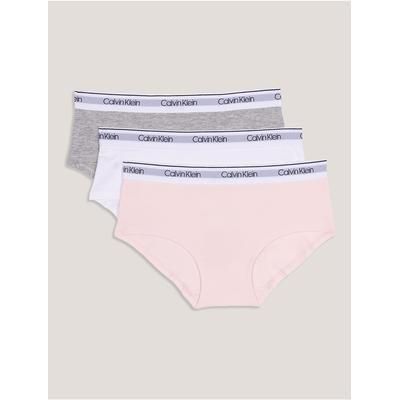 Calvin Klein Girls' Girls Cotton Stretch 3-Pack Hipster in Crystal Pink Multi 95% Cotton/5% Elastane