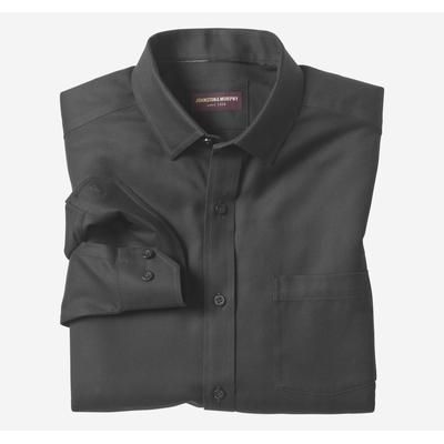 Johnston & Murphy Men's Non-Iron Dress Shirt - Black Solid Birdseye - Size S - Regular