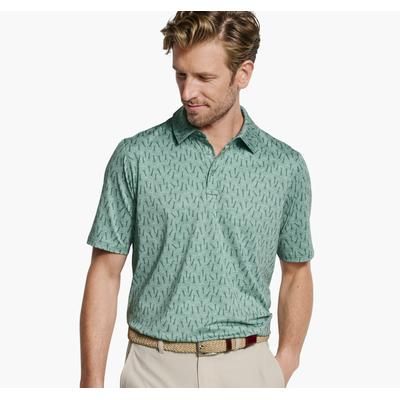 Johnston & Murphy Men's XC4 Performance Polo - Green Tonal Guitar - Size L - Slim