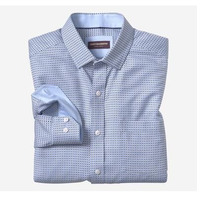 Johnston & Murphy Men's Non-Iron Dress Shirt - Blue Outlined Squares - Size 2XL - Regular