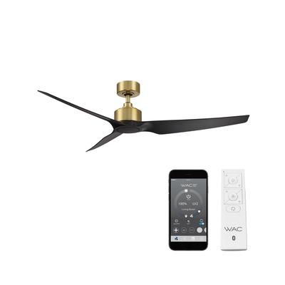 Wac Lighting Smart Fans Stella 60 in Indoor or Outdoor Smart Home Ceiling Fan - Soft Brass/Matte Black