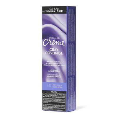 L'Oreal 7.43 Dark Copper Gold Blonde Permanent Creme Hair Color 1.74 Oz