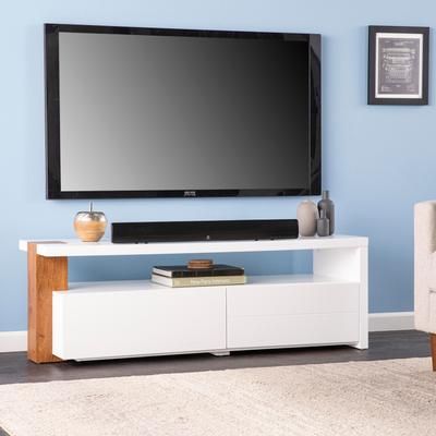 SEI Harliston 54" TV Stand, White/Brown