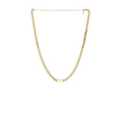 Mazin Jewels Starburst Cuban Link Necklace in Metallic Gold.