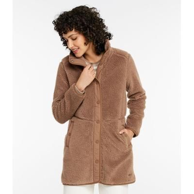Women's Sherpa Fleece Winter Coat Hazelnut XXS, Fleece/Nylon L. L.Bean