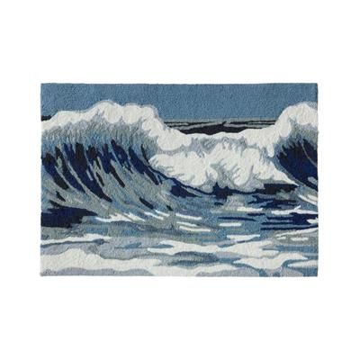 Indoor/Outdoor Vacationland Rug, Ocean Waves Multi, Polyester L. L.Bean