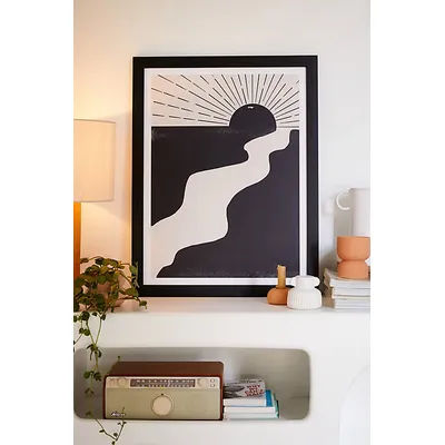 TMSbyNight Abstract Landscape Art Print in Black Matte Frame at Urban Outfitters