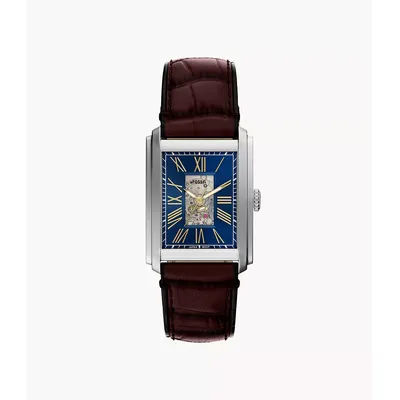 Carraway Automatic Brown Croco Leather Watch