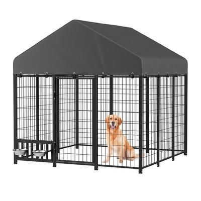 AECOJOY Heavy Duty Outdoor Dog Kennel for Yard one_size in Black | 12012BK-LS02