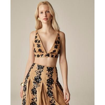 Collection bra top with floral sequins