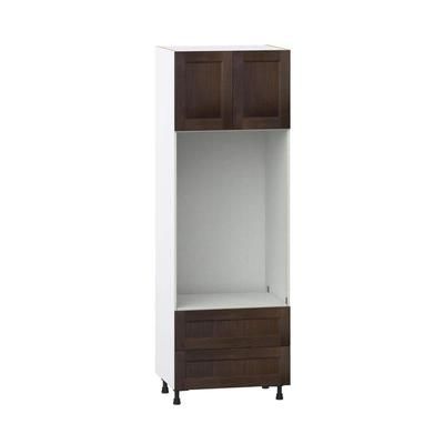 Georgetown 30 in. W x 24 in. D x 89.5 in. H Assembled Double Oven Kitchen Cabinet in Chestnut