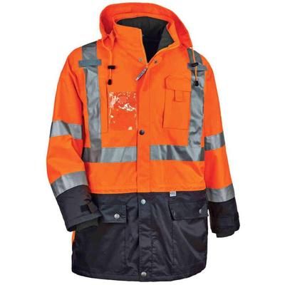 Men's 3X-Large Hi Vis Orange Polyester Reflective Thermal Jacket