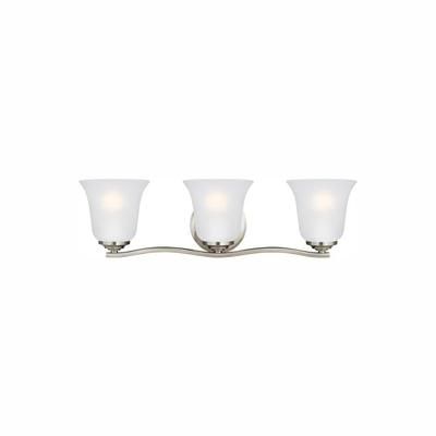 Emmons 23 in. 3-Light Brushed Nickel Traditional Transitional Wall Bathroom Vanity Light with LED Bulbs